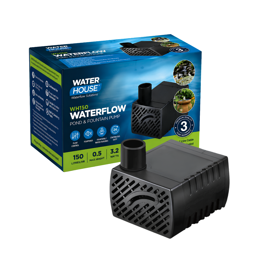 Waterhouse WH150 150 L/h Submersible Pond and Fountain Pump for small ponds, fountains and decorative water features