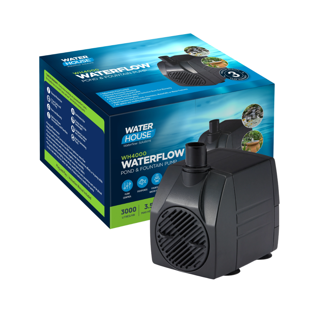 Waterhouse WH4000 Submersible Pond and Fountain Pump with 3.5m maximum lift for ponds, fountains and decorative water features