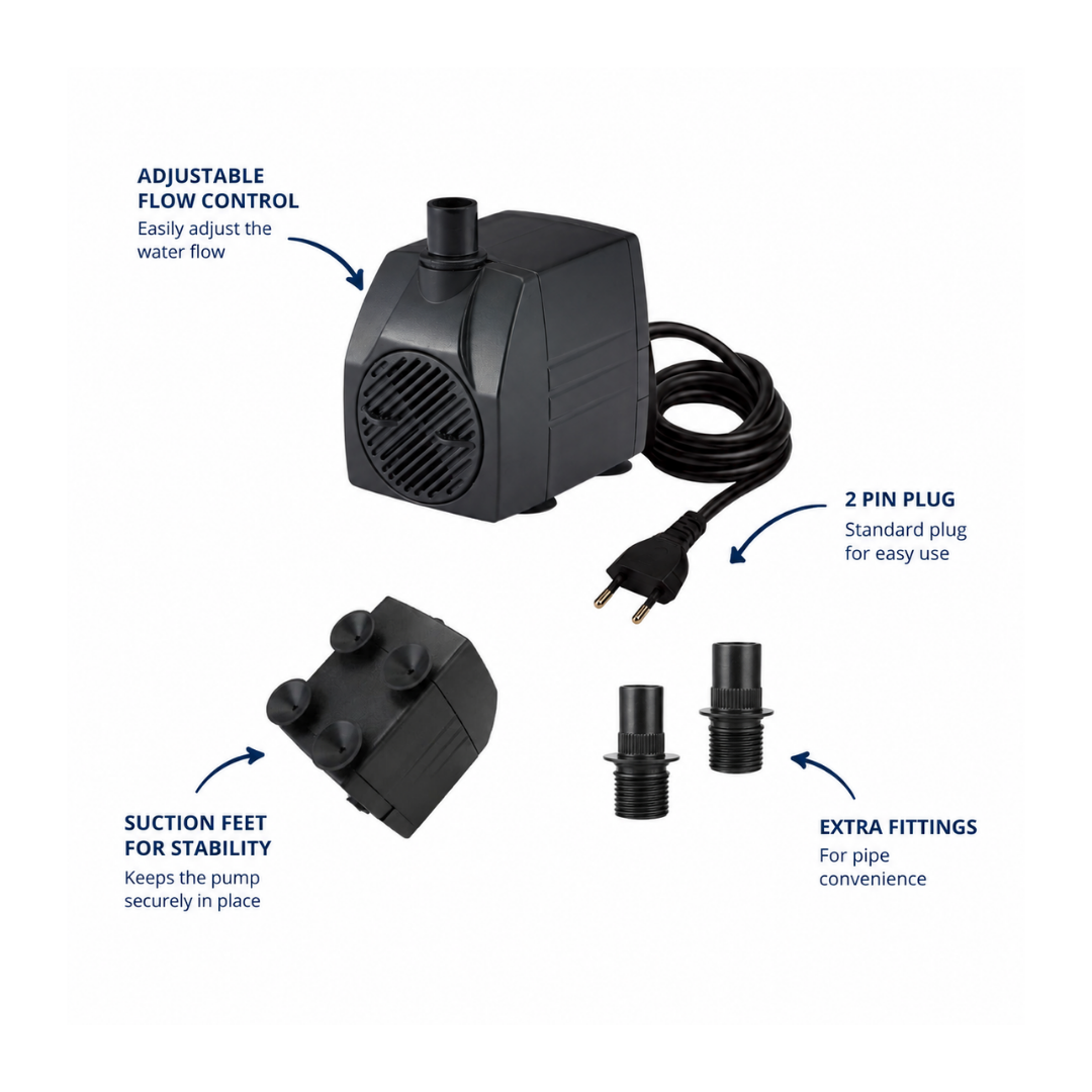 Waterhouse WH400 Fountain Pump with 0.6m maximum lift for small ponds, fountains and decorative water features