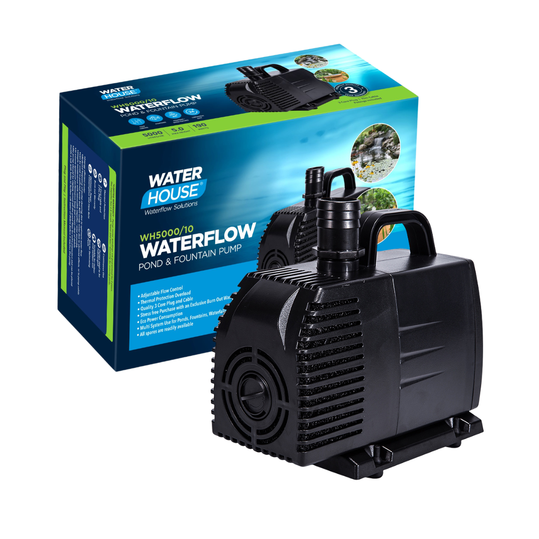 Waterhouse 5000 L/h Submersible Fountain and Pond Pump with flow control for ponds, fountains and decorative water features