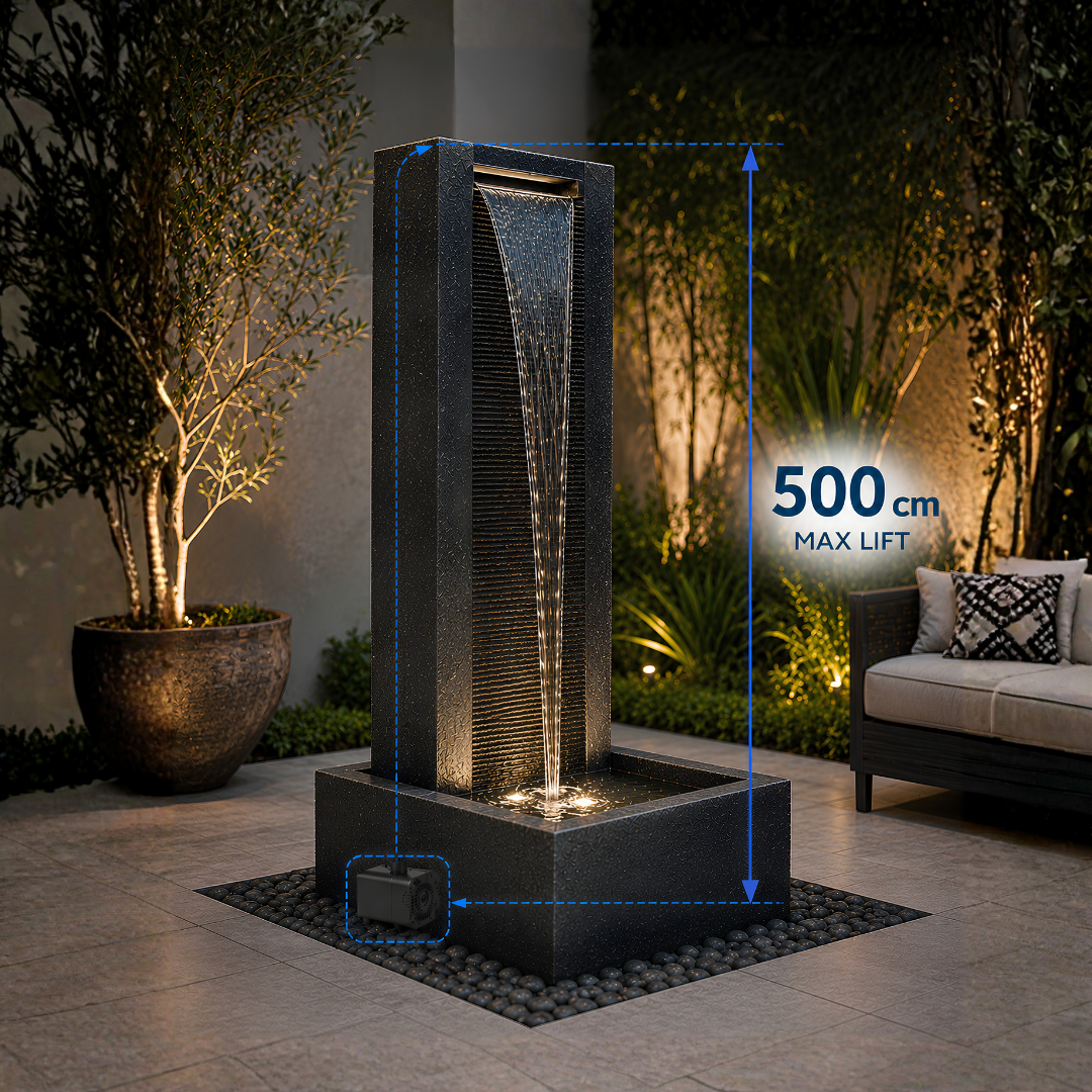 Waterhouse 5000 L/h Submersible Fountain and Pond Pump with flow control for ponds, fountains and decorative water features
