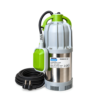 Waterhouse WQ800127-3P 800W submersible clean water drainage pump with 6500L/H flow, 30m max head and float switch
