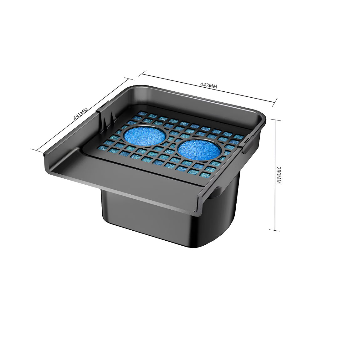 Water curtain pond waterfall with built-in mechanical and biological filter, 40cm spillway and Japanese Mat media for ponds up to 1000 litres