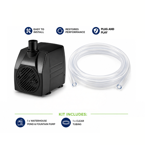 Waterhouse WH1200 Pond & Fountain Pump – 1200 L/H Water Feature Pump with Short Cable