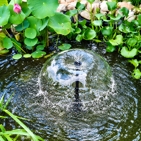Waterhouse Solar Pond and Fountain Pump Kit 1400L/H with 25W solar panel, 18V 10W submersible fountain pump, two interchangeable fountain nozzles and extension pipes for garden ponds and outdoor water features.