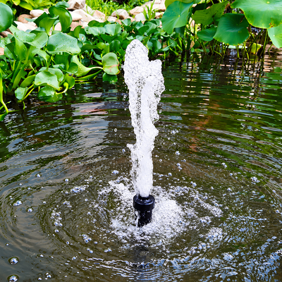 Waterhouse Solar Pond and Fountain Pump Kit 1800L/H with 40W solar panel, 18V 20W submersible fountain pump, three interchangeable fountain nozzles and extension pipes for garden ponds and outdoor water features.