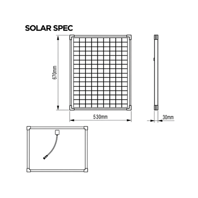Waterhouse Solar Pond and Fountain Pump Kit 2000L/H with 35W solar panel, 18V 17W submersible fountain pump, adjustable water flow, dry run protection and two interchangeable fountain nozzles for garden ponds and outdoor water features.