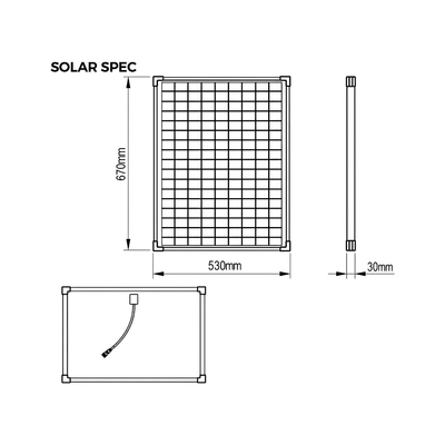 Waterhouse Solar Pond and Fountain Pump Kit 5200L/H with two 50W solar panels providing 100W total solar power, 18V 50W submersible water pump, 5m cable and ground spikes for garden ponds, spray fountains and outdoor water features.