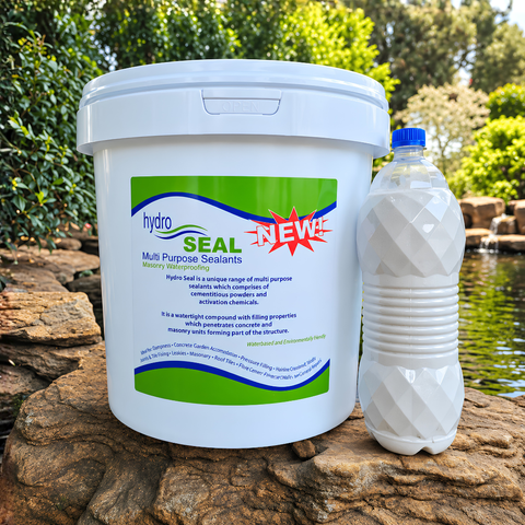 Hydro Seal 2kg charcoal cement-based waterproofing for garden ponds, fountains, water features, concrete and masonry surfaces