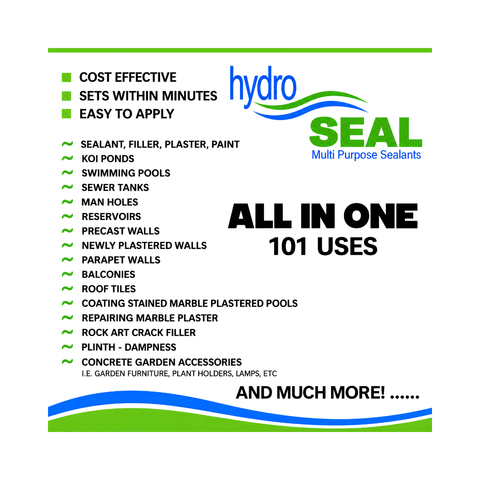 Hydro Seal 2kg charcoal cement-based waterproofing for garden ponds, fountains, water features, concrete and masonry surfaces