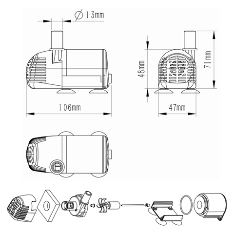 Solar Submersible Pond Pump 680L/H