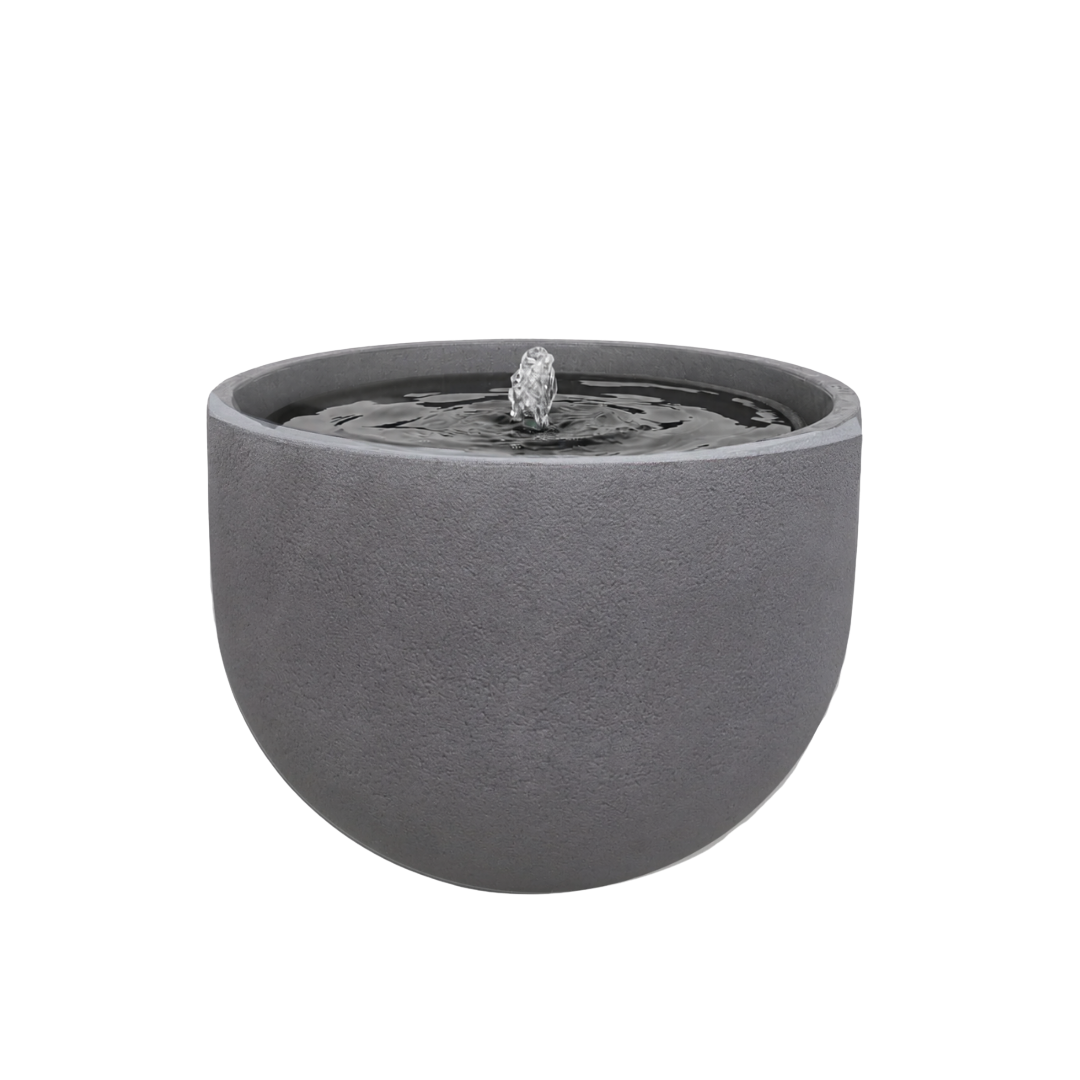 ZenSphere Fountain Bowl contemporary outdoor water feature for gardens, patios, courtyards and landscaped spaces