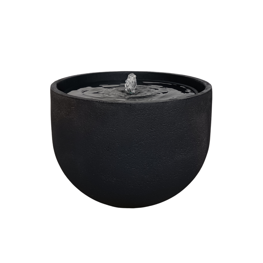 ZenSphere Fountain Bowl contemporary outdoor water feature for gardens, patios, courtyards and landscaped spaces