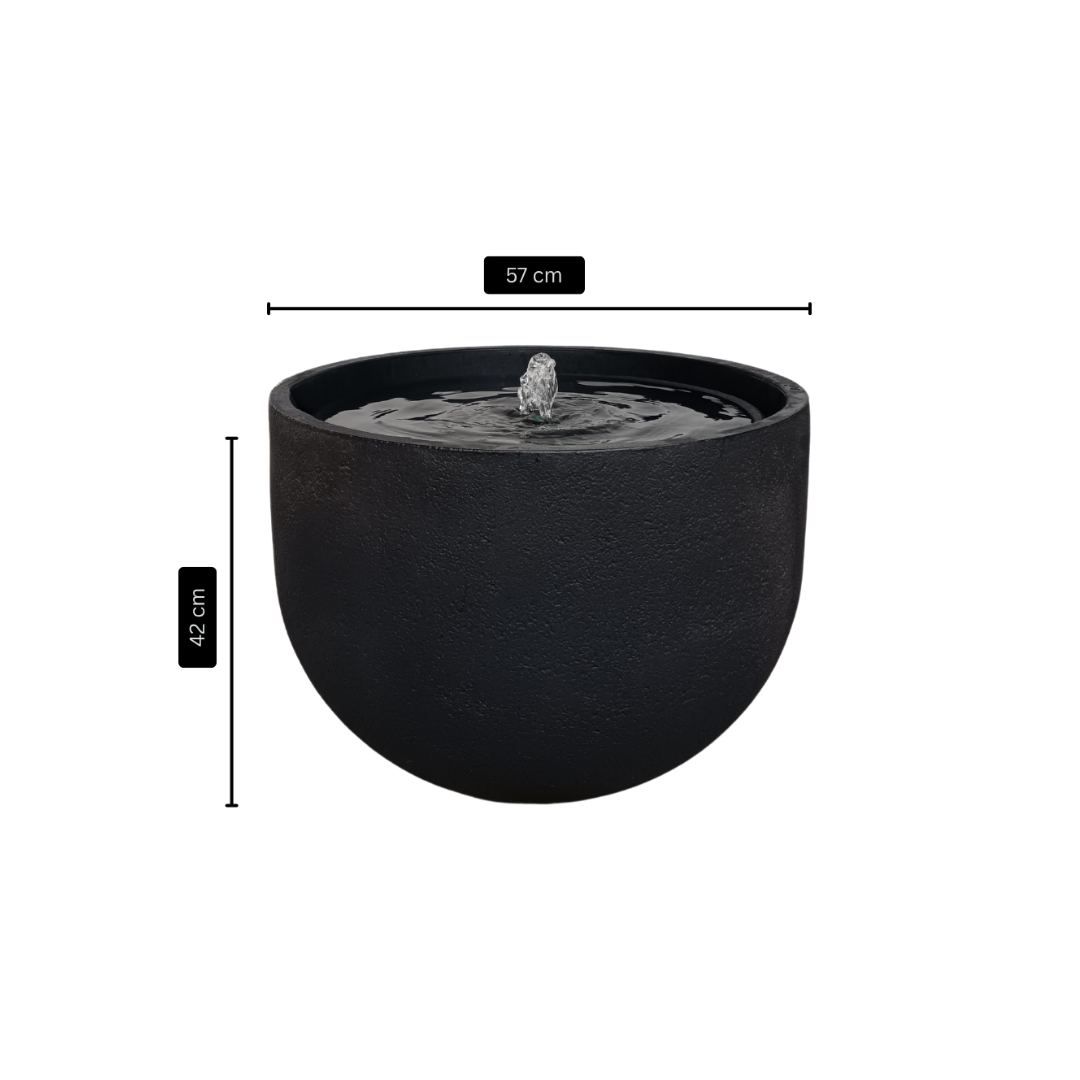ZenSphere Fountain Bowl contemporary outdoor water feature for gardens, patios, courtyards and landscaped spaces