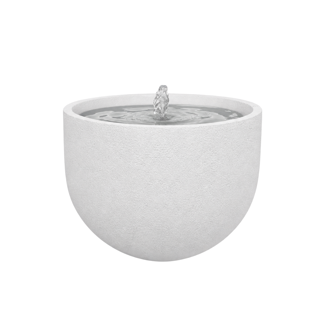 ZenSphere Fountain Bowl contemporary outdoor water feature for gardens, patios, courtyards and landscaped spaces