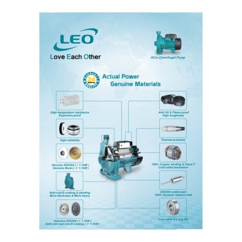 LEO ACM110-220V COMPLETE CENTRIFUGAL PUMP 1.1KW WITH CONTROLLER