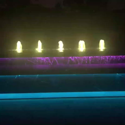 Industrial Free Standing Underwater Spotlight with 7W cool white lighting, stainless steel construction, IP68 waterproof rating and 12V AC/DC operation, designed for fountains, ponds and decorative water features.