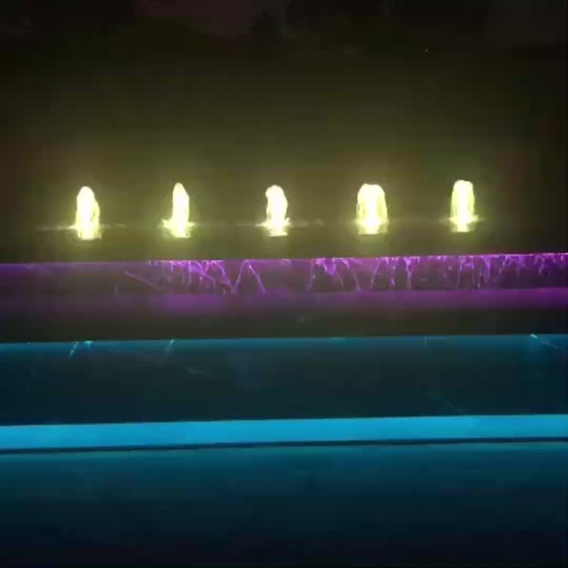Industrial Free Standing Underwater Spotlight with 7W cool white lighting, stainless steel construction, IP68 waterproof rating and 12V AC/DC operation, designed for fountains, ponds and decorative water features.